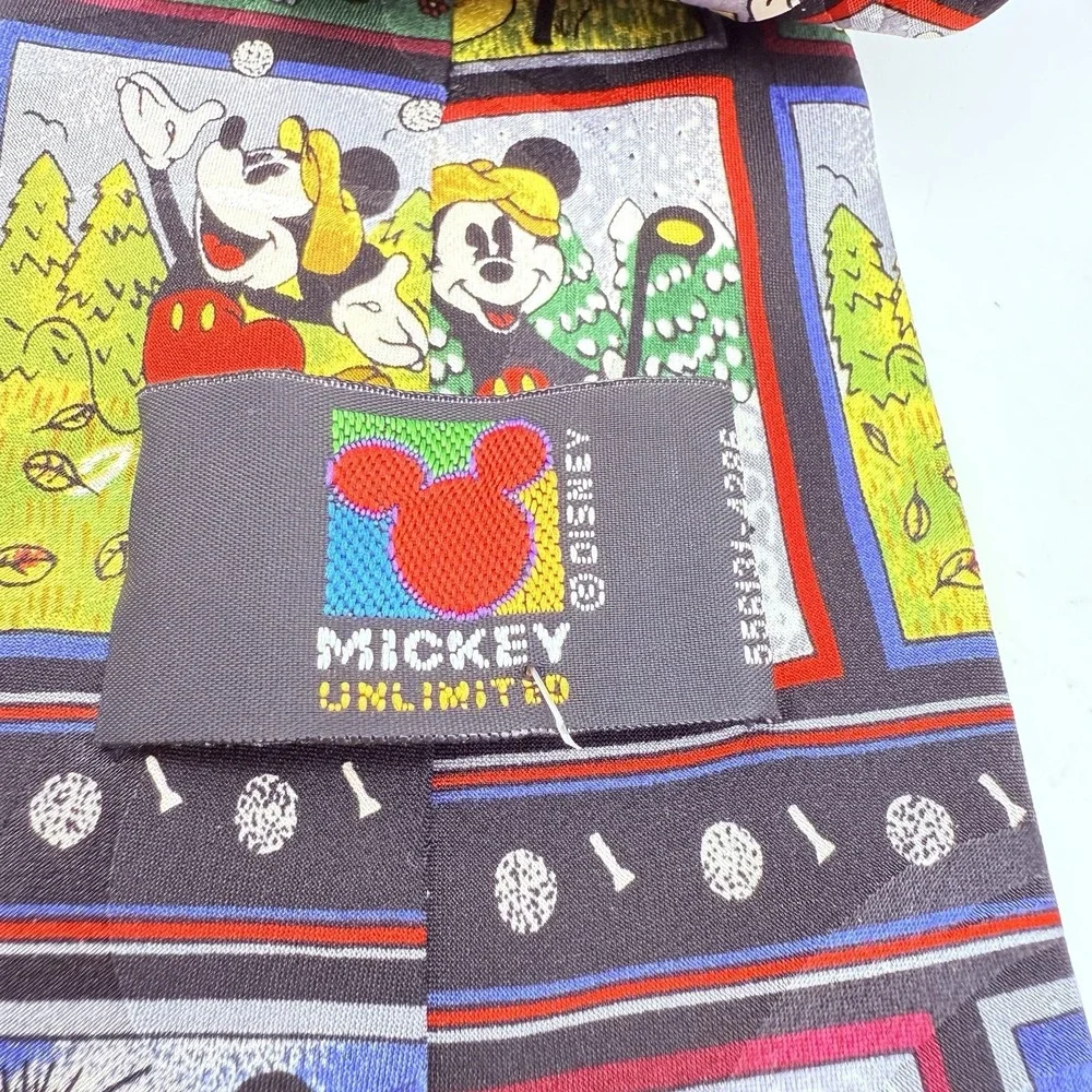 Mickey Mouse Playing Golf Golfer Golfing Tie by Mickey Unlimited‎ Disney Silk